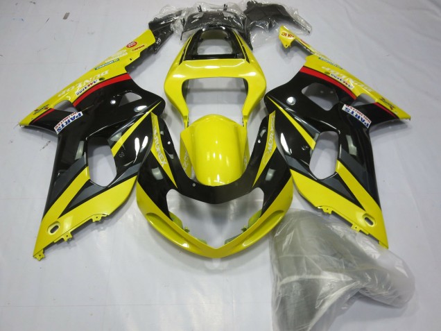 Preisgünstige Suzuki GSXR 600 / GSXR 750 Motorrad Verkleidung 2001-2003 - Gelb Grau Glanzendes Schwarz