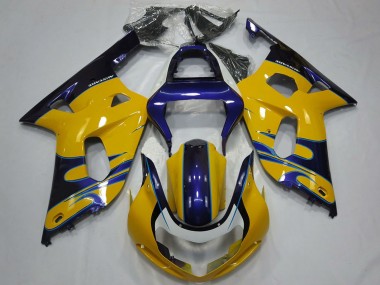 Preisgünstige Suzuki GSXR 600 / GSXR 750 Motorrad Verkleidung 2001-2003 - Gelb Blau