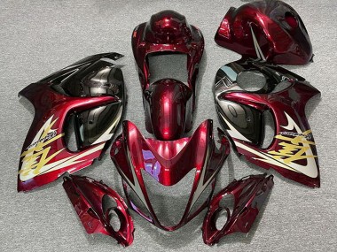 Preisgünstige Suzuki GSXR 1300 Motorrad Verkleidung 2008-2020 - Dunkel Rot Gold