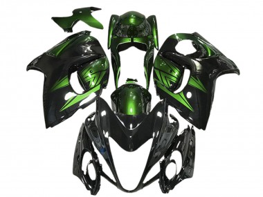 Preisgünstige Suzuki GSXR 1300 Motorrad Verkleidung 2008-2020 - Glanzendes Schwarz und Dunkel Grun