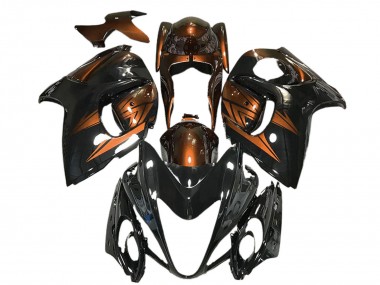 Preisgünstige Suzuki GSXR 1300 Motorrad Verkleidung 2008-2020 - Glanzendes Schwarz und Dunkel Orange
