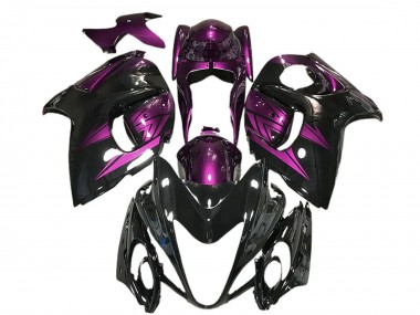 Preisgünstige Suzuki GSXR 1300 Motorrad Verkleidung 2008-2020 - Glanzendes Schwarz und Dunkel Lila