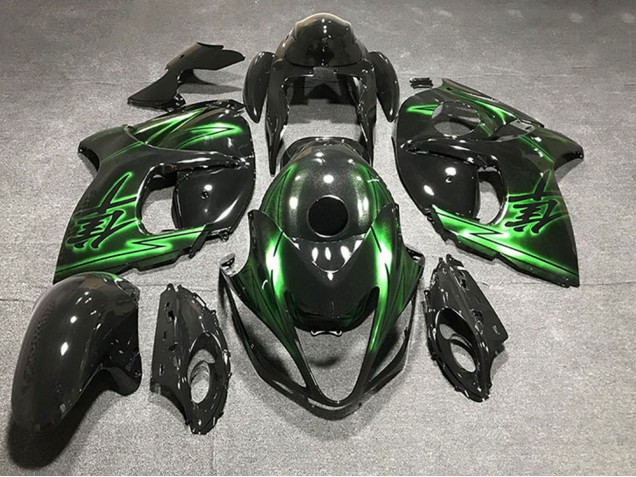 Preisgünstige Suzuki GSXR 1300 Motorrad Verkleidung 2008-2020 - Glanzendes Schwarz und Grun