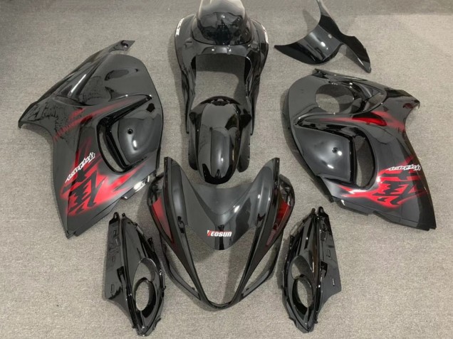 Preisgünstige Suzuki GSXR 1300 Motorrad Verkleidung 2008-2020 - Glanzendes Schwarz Rot
