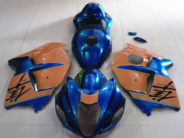 Preisgünstige Suzuki GSXR 1300 Motorrad Verkleidung 1996-2007 - Glanzendes Blau und Wustenbraun