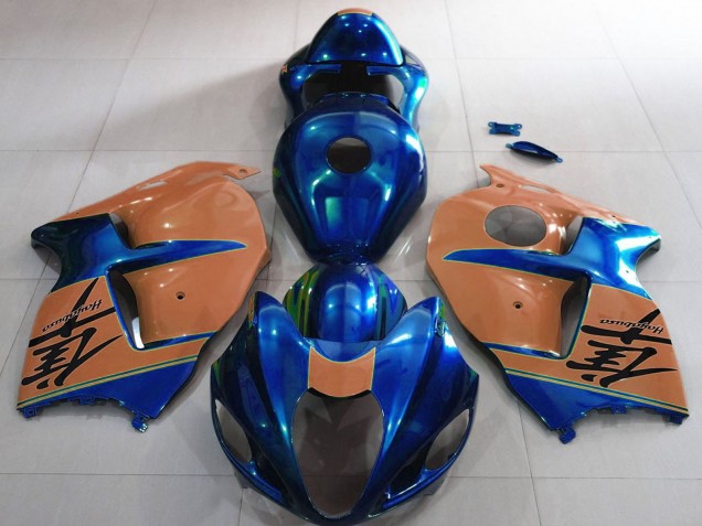 Preisgünstige Suzuki GSXR 1300 Motorrad Verkleidung 1996-2007 - Glanzendes Blau und Wustenbraun