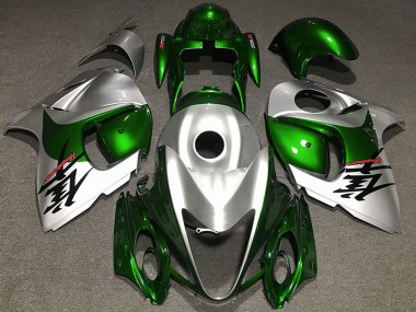 Preisgünstige Suzuki GSXR 1300 Motorrad Verkleidung 2008-2020 - Glanzendes Grun und Silber