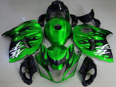 Preisgünstige Suzuki GSXR 1300 Motorrad Verkleidung 2008-2020 - Glanzendes Grun Schwarz