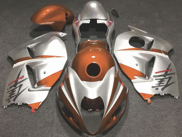 Preisgünstige Suzuki GSXR 1300 Motorrad Verkleidung 1996-2007 - Glanzendes Orange und Silber