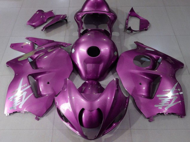 Preisgünstige Suzuki GSXR 1300 Motorrad Verkleidung 1996-2007 - Glanzendes Rosa Silber Logo