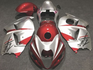 Preisgünstige Suzuki GSXR 1300 Motorrad Verkleidung 1996-2007 - Glanzendes Rot und Silber
