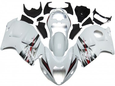 Preisgünstige Suzuki GSXR 1300 Motorrad Verkleidung 1996-2007 - Glanzendes Weiss und Silber Stil