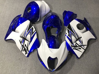 Preisgünstige Suzuki GSXR 1300 Motorrad Verkleidung 1996-2007 - Glanzendes Weiss Dunkel Blau