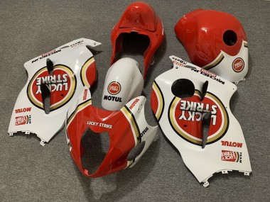 Preisgünstige Suzuki GSXR 1300 Motorrad Verkleidung 1996-2007 - Weiss Rot Lucky Strike