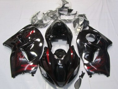 Preisgünstige Suzuki GSXR 1300 Motorrad Verkleidung 1996-2007 - Rot Glanzendes Schwarz