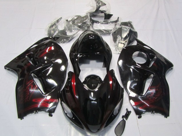 Preisgünstige Suzuki GSXR 1300 Motorrad Verkleidung 1996-2007 - Rot Glanzendes Schwarz