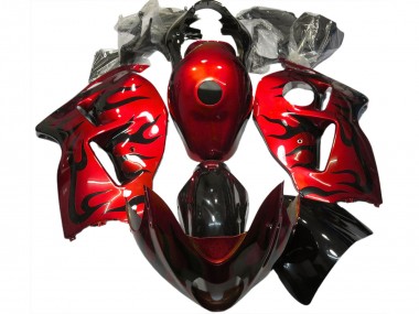 Preisgünstige Suzuki GSXR 1300 Motorrad Verkleidung 1996-2007 - Rot Schwarz Flamme