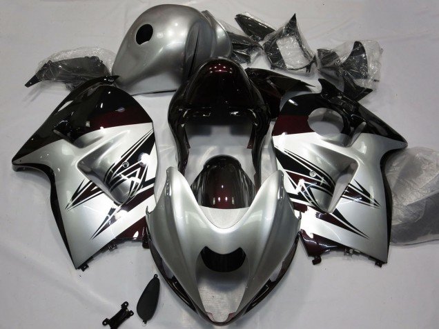 Preisgünstige Suzuki GSXR 1300 Motorrad Verkleidung 1996-2007 - Silber Dunkel Rot