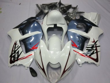 Preisgünstige Suzuki GSXR 1300 Motorrad Verkleidung 1996-2007 - Weiss und Dusty Blau