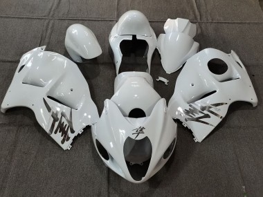 Preisgünstige Suzuki GSXR 1300 Motorrad Verkleidung 1996-2007 - Weiss OEM Stil mit Silber Aufkleber
