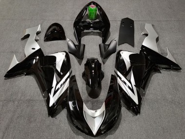 Preisgünstige Kawasaki ZX10R Motorrad Verkleidung 2006-2007 - Glanzendes Schwarz Silber
