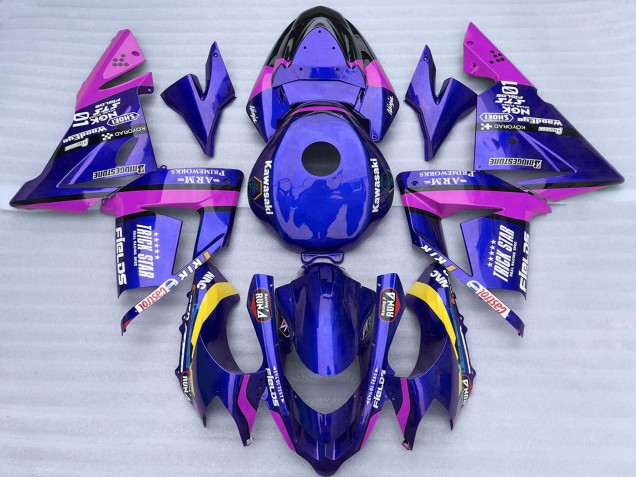 Preisgünstige Kawasaki ZX10R Motorrad Verkleidung 2004-2005 - Blau und Rosa Trick Star