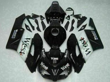 Preisgünstige Honda CBR1000RR Motorrad Verkleidung 2004-2005 - Glanzendes Schwarz Weiss West Mobil Michelin