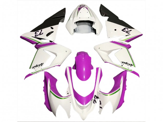 Preisgünstige Kawasaki ZX10R Motorrad Verkleidung 2004-2005 - Glanzendes Weiss Rosa