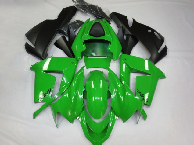 Preisgünstige Kawasaki ZX10R Motorrad Verkleidung 2004-2005 - Glanzendes Grun Schwarz