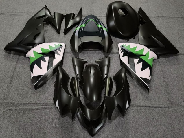 Preisgünstige Kawasaki ZX10R Motorrad Verkleidung 2004-2005 - Matt Schwarz und Grun