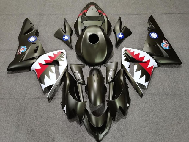 Preisgünstige Kawasaki ZX10R Motorrad Verkleidung 2004-2005 - Military Grun Hai