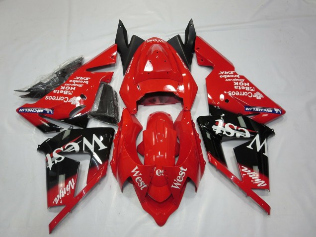 Preisgünstige Kawasaki ZX10R Motorrad Verkleidung 2004-2005 - Rot West