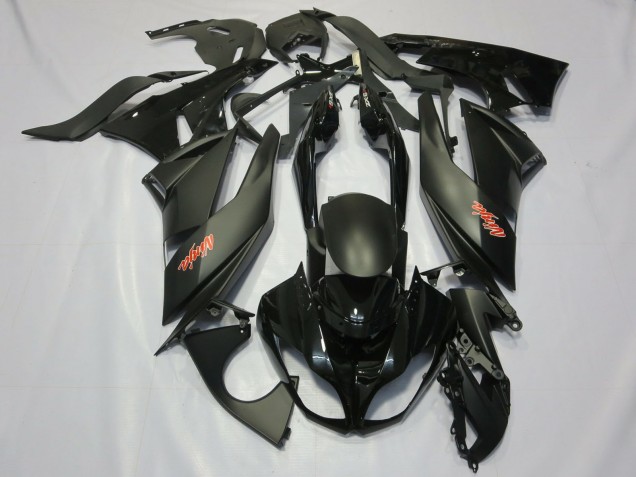 Preisgünstige Kawasaki ZX6R Motorrad Verkleidung 2009-2012 - Matt Schwarz Glanzendes Schwarz Rot Ninja