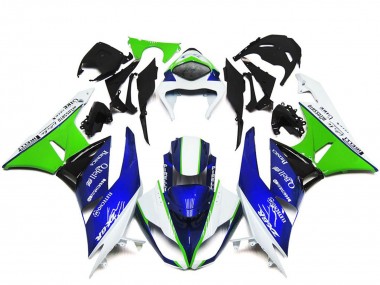 Preisgünstige Kawasaki ZX6R Motorrad Verkleidung 2009-2012 - Weiss Grun Blau Schwarz