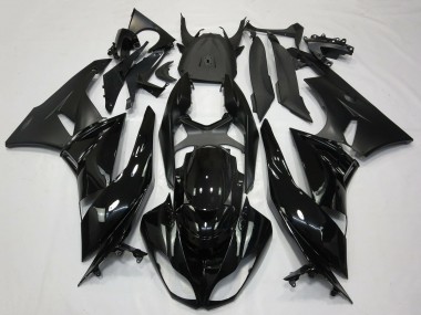 Preisgünstige Kawasaki ZX6R Motorrad Verkleidung 2009-2012 - Glanzendes Schwarz Matt Schwarz