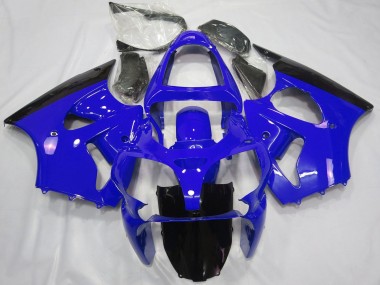 Preisgünstige Kawasaki ZX6R Motorrad Verkleidung 2000-2002 - Blau Glanzendes Schwarz