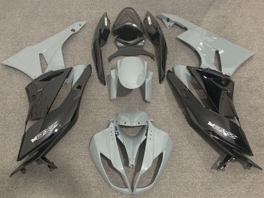 Preisgünstige Kawasaki ZX6R Motorrad Verkleidung 2009-2012 - Grau Glanzendes Schwarz