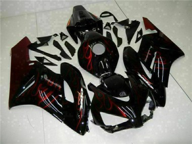 Preisgünstige Honda CBR1000RR Motorrad Verkleidung 2004-2005 - Glanzendes Schwarz Rot Flamme