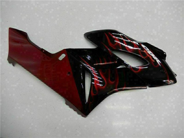 Preisgünstige Honda CBR1000RR Motorrad Verkleidung 2004-2005 - Glanzendes Schwarz Rot Flamme