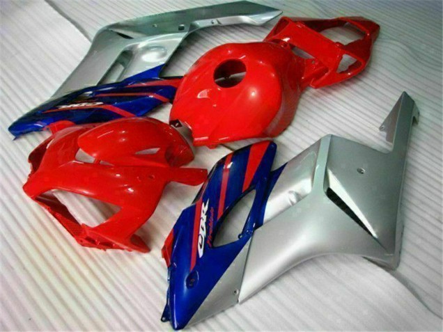 Preisgünstige Honda CBR1000RR Motorrad Verkleidung 2004-2005 - Silber Rot Blau Schwarz Streifen