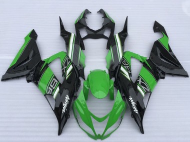 Preisgünstige Kawasaki ZX6R Motorrad Verkleidung 2013-2018 - Grun Schwarz Weiss