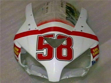 Preisgünstige Honda CBR1000RR Motorrad Verkleidung 2004-2005 - Weiss Rot Gelb San Carlo 58