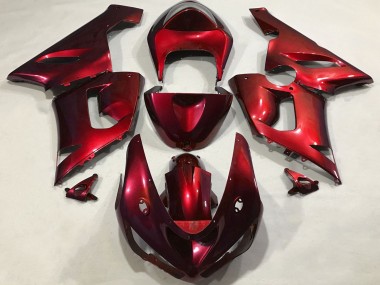 Preisgünstige Kawasaki ZX6R Motorrad Verkleidung 2005-2006 - Metallisch Rot