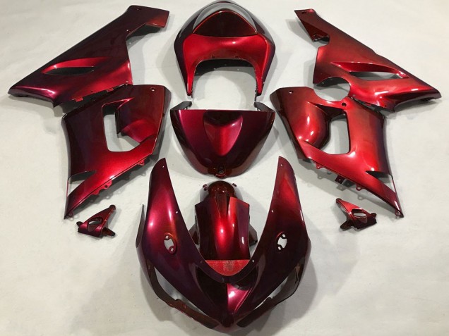 Preisgünstige Kawasaki ZX6R Motorrad Verkleidung 2005-2006 - Metallisch Rot