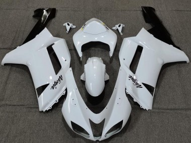 Preisgünstige Kawasaki ZX6R Motorrad Verkleidung 2007-2008 - Schlichtes Weiss Gloss