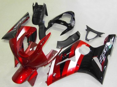 Preisgünstige Kawasaki ZX6R Motorrad Verkleidung 2003-2004 - Rot Weiss Glanzendes Schwarz