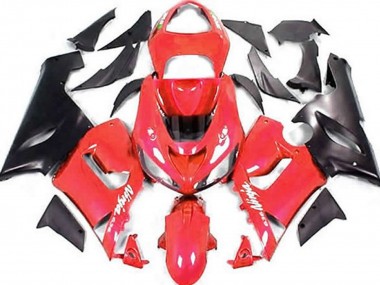 Preisgünstige Kawasaki ZX6R Motorrad Verkleidung 2005-2006 - Rot Matt Schwarz