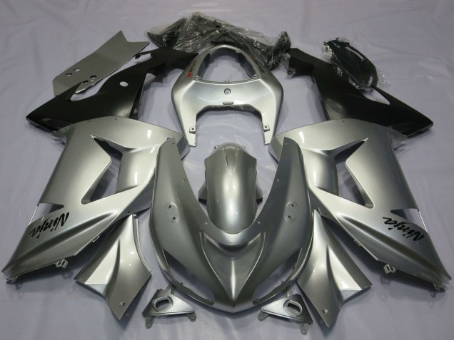 Preisgünstige Kawasaki ZX6R Motorrad Verkleidung 2003-2004 - Silber