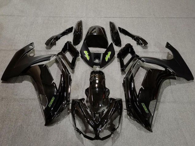 Preisgünstige Kawasaki Ninja 650R Motorrad Verkleidung 2009-2011 - Glanzendes Schwarz Grun