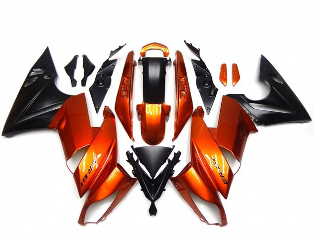 Preisgünstige Kawasaki Ninja 650R Motorrad Verkleidung 2009-2011 - Orange Schwarz